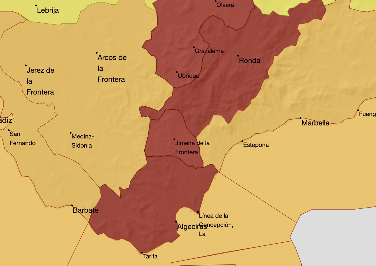 Todo el Campo de Gibraltar, en aviso nivel rojo por la borrasca 'Leonardo'