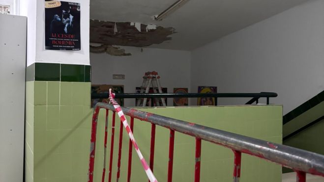 La Junta traslada al AMPA la vuelta de los alumnos del IES Hozgarganta para este martes. Foto: Zona acordonada durante las lluvias.  