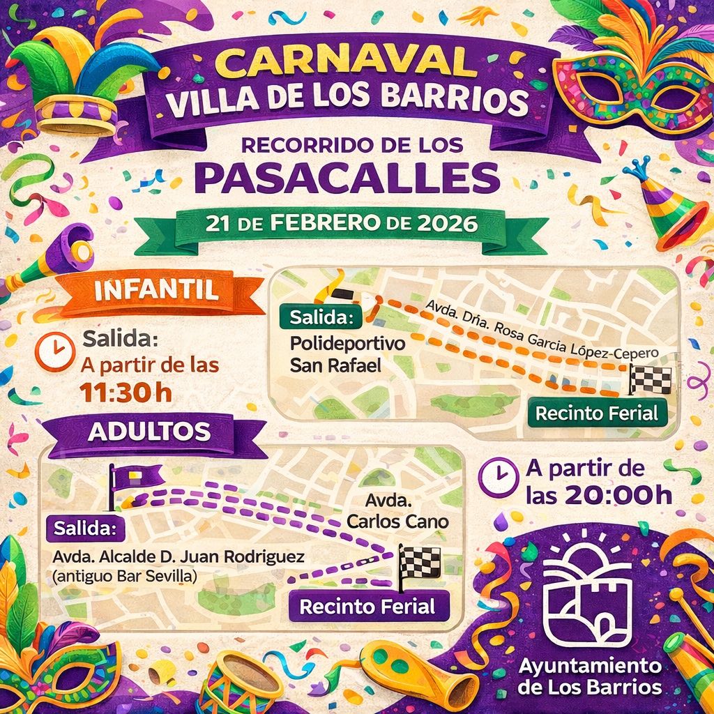 Los Barrios vive este sábado sus tradicionales pasacalles de Carnaval