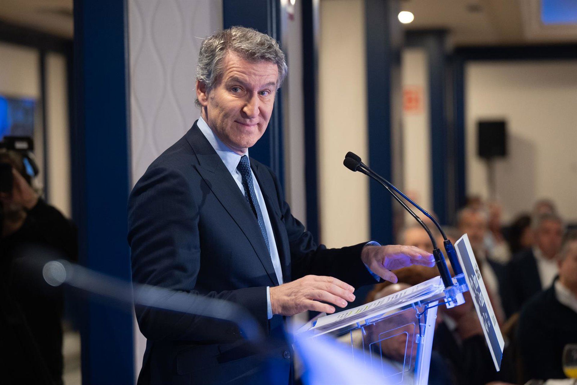 El presidente del PP, Alberto Núñez Feijóo, durante un desayuno informativo de Fórum Europa, a 4 de marzo de 2026, en Bilbao, Vizcaya, País Vasco (España). - David de Haro - Europa Press El presidente del PP, Alberto Núñez Feijóo, durante un desayuno informativo de Fórum Europa, a 4 de marzo de 2026, en Bilbao, Vizcaya, País Vasco (España). - David de Haro - Europa Press