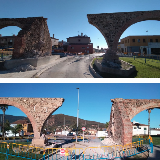 Estado actual del tramo dañado del arco del Cobre.