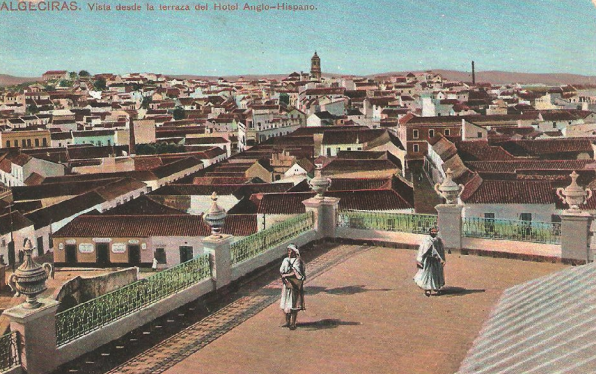 Lámina 1. La iglesia desde el sur. Imagen tomada desde la terraza del Anglo-hispano. Colección particula
