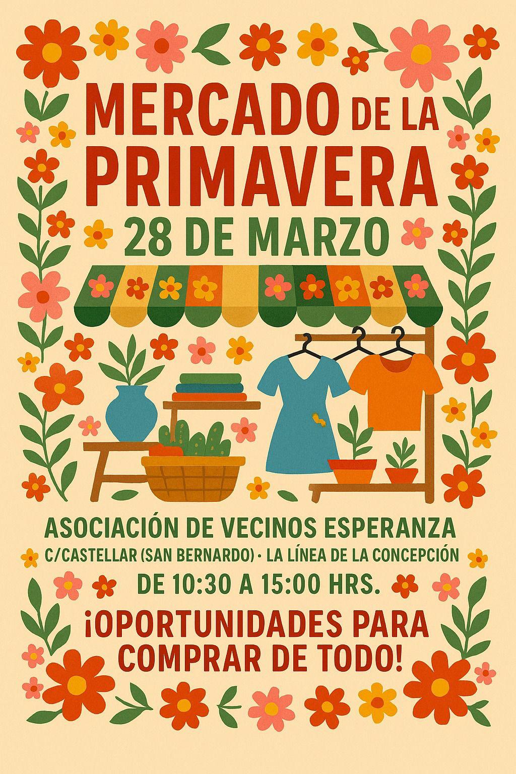 La Asociación de Vecinos Esperanza celebra su Mercado de la Primavera con artesanía y solidaridad en La Línea La Asociación de Vecinos Esperanza celebra su Mercado de la Primavera con artesanía y solidaridad en La Línea