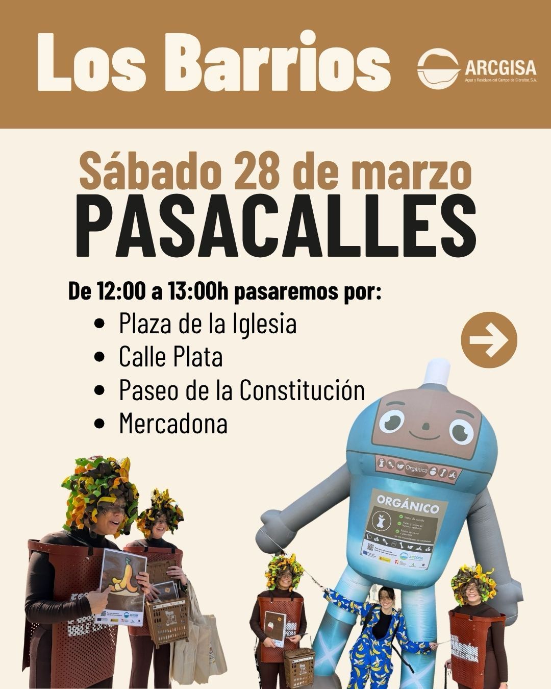 La campaña del contenedor marrón llega a Los Barrios con puntos informativos, sesiones y un pasacalles