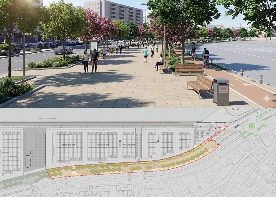 Adjudicada la fase 3 del Lago Marítimo, centrada en la creación de un bulevar, carrill bici y aparcamientos 