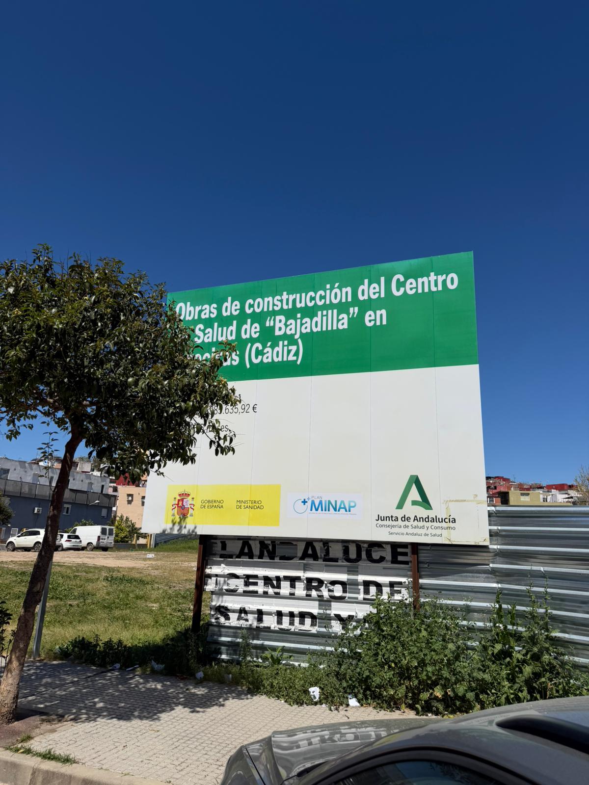 Imagen de archivo del cartel del centro de salud de La Bajadilla