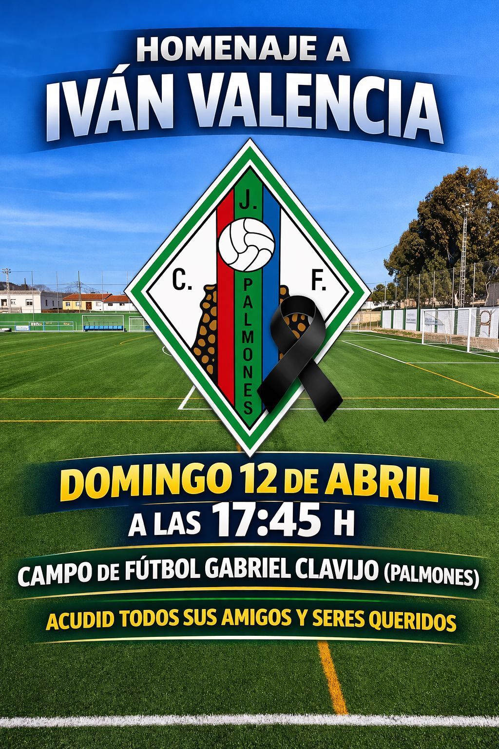 Cartel anunciador del homenaje a Iván Valencia.