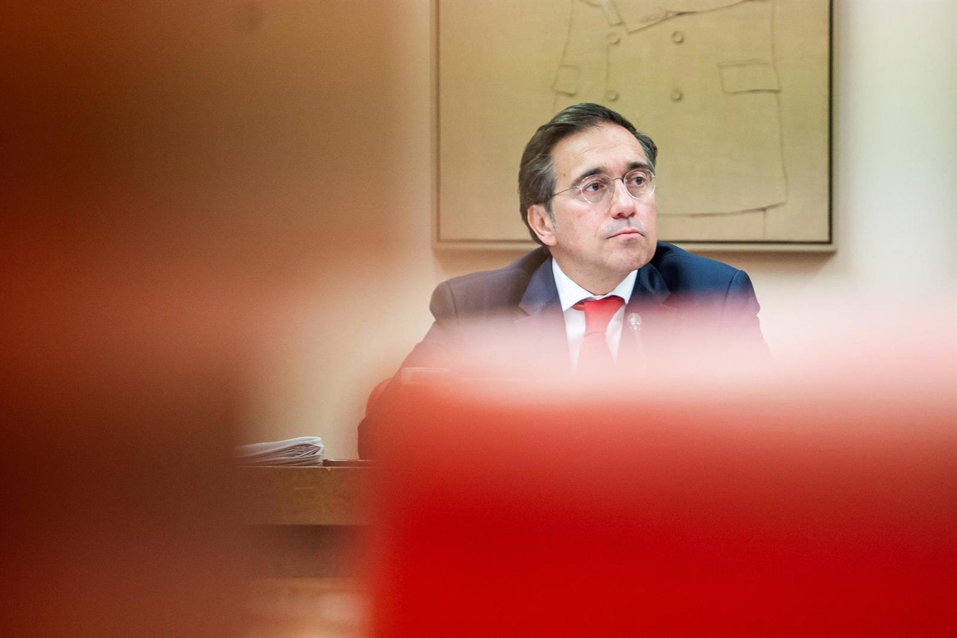 El ministro José Manuel Albares, en su comparecencia ante la Comisión de Asuntos Exteriores - César Vallejo Rodríguez - Europa Press