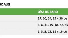 CALENDARIO DE PAROS PARCIALES DE COMES. 2026.