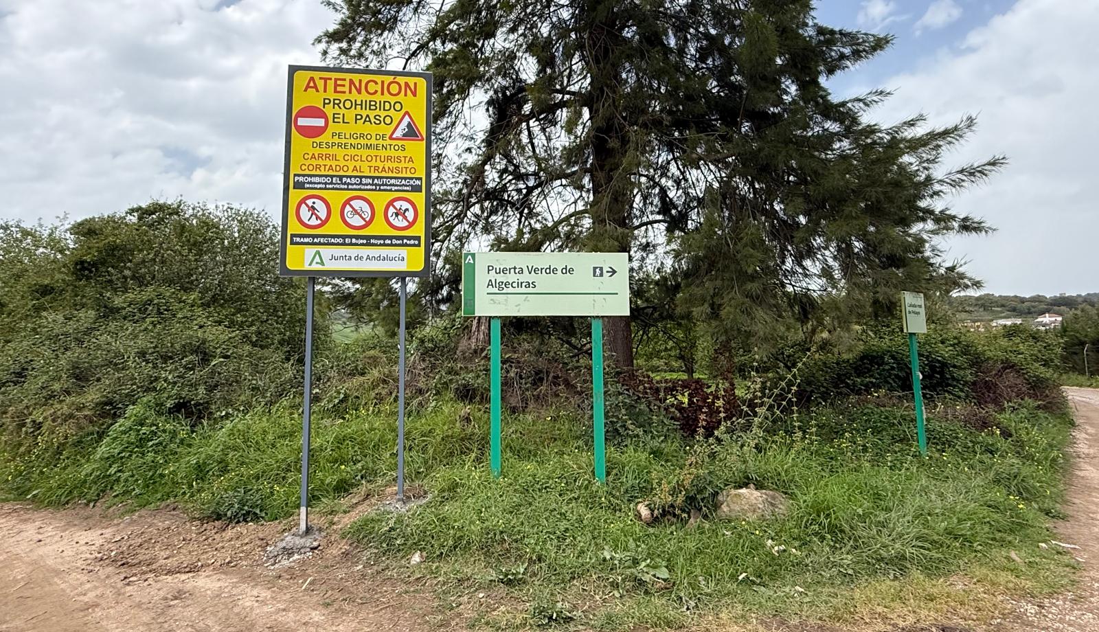 Cerrado el camino forestal entre Hoyo de Don Pedro y El Bujeo por deslizamientos de tierra tras las borrascas