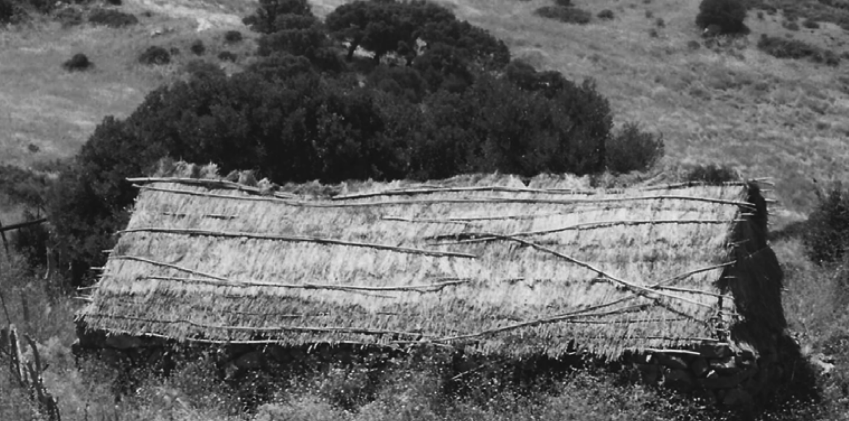 Lámina 2. Típica choza o morisco construida en los montes. Viviendas vernáculas de ámbito rural donde el maestro Pol impartía sus clases. Imagen del autor