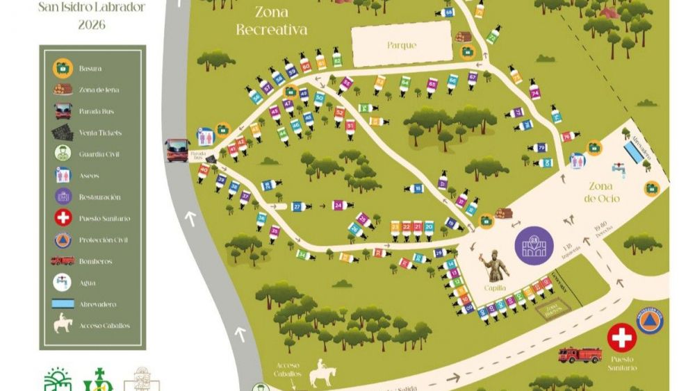 Mapa e información relevante para la Romería de Los Barrios 2026. 