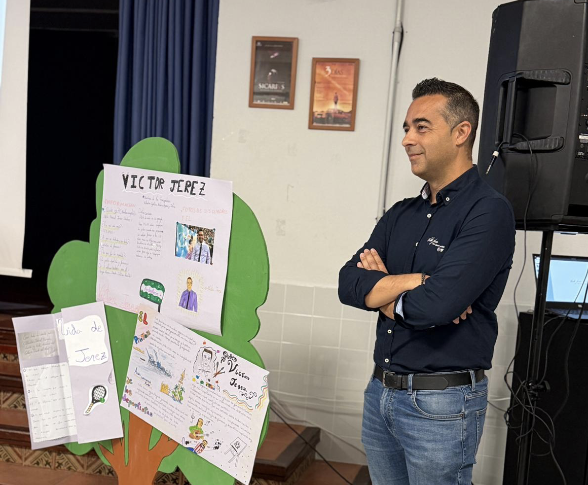 El pintor algecireño Víctor Jerez, inspiración de alumnos del CEIP Puerta del Mar