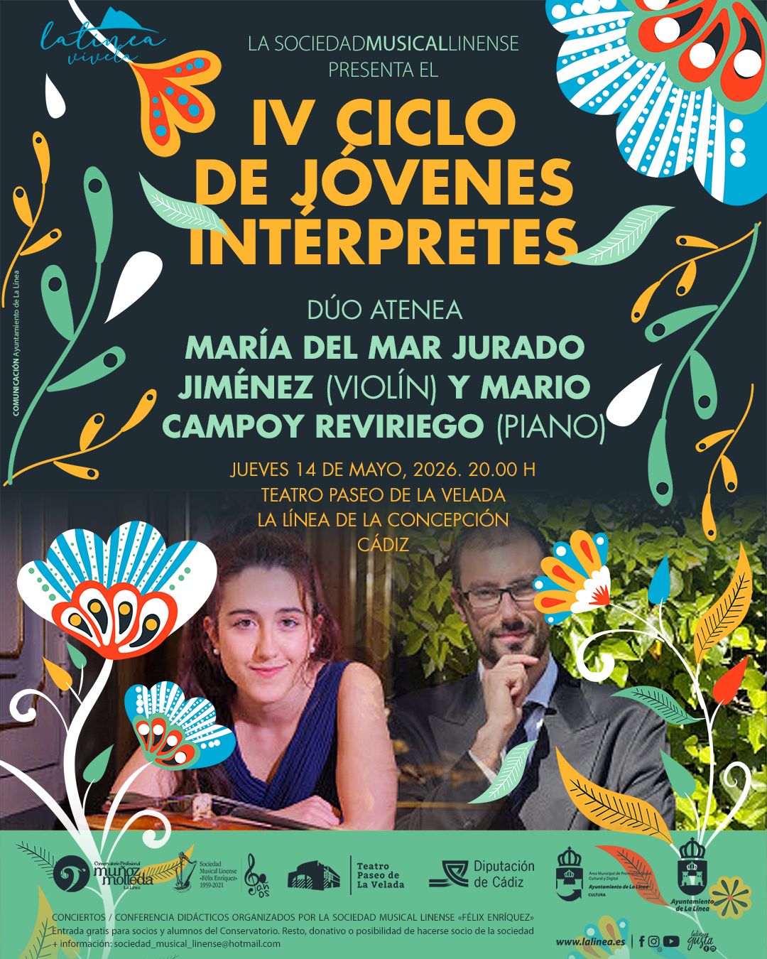El Dúo Atenea lleva este jueves al Teatro Paseo de la Velada el 'IV Ciclo de Jóvenes Intérpretes'