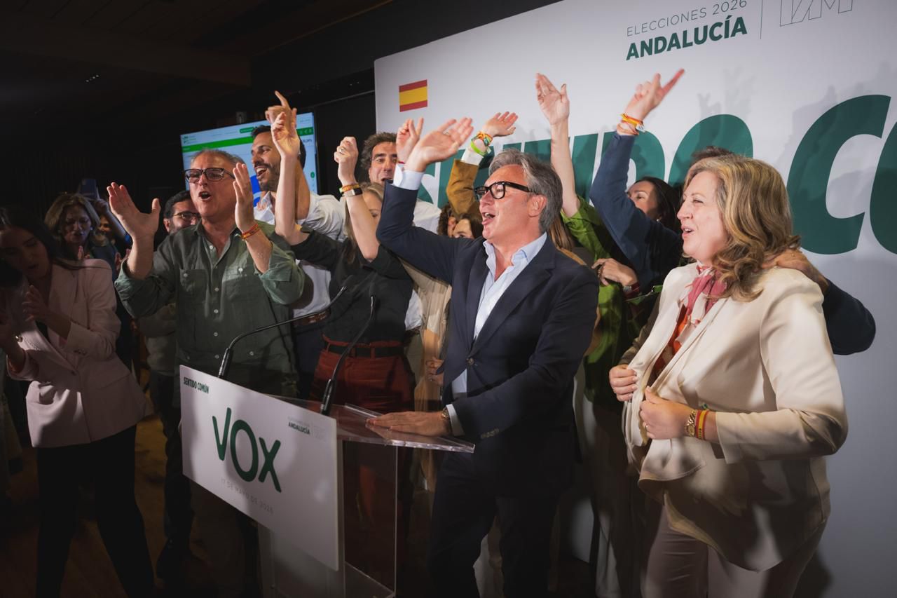 El candidato de Vox en Andalucía, Manuel Gavira, tras los resultados electorales - JOAQUÍN CORCHERO/EUROPA PRESS 