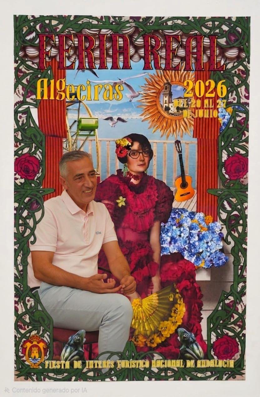 Creación difundida en redes sociales en referencia al cartel de la feria algecireña.