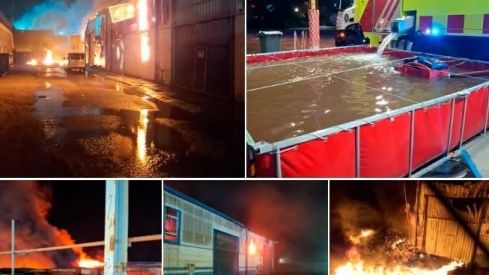 Un incendio afecta a 16 naves del Cortijo Real Un incendio afecta a 16 naves del Cortijo Real