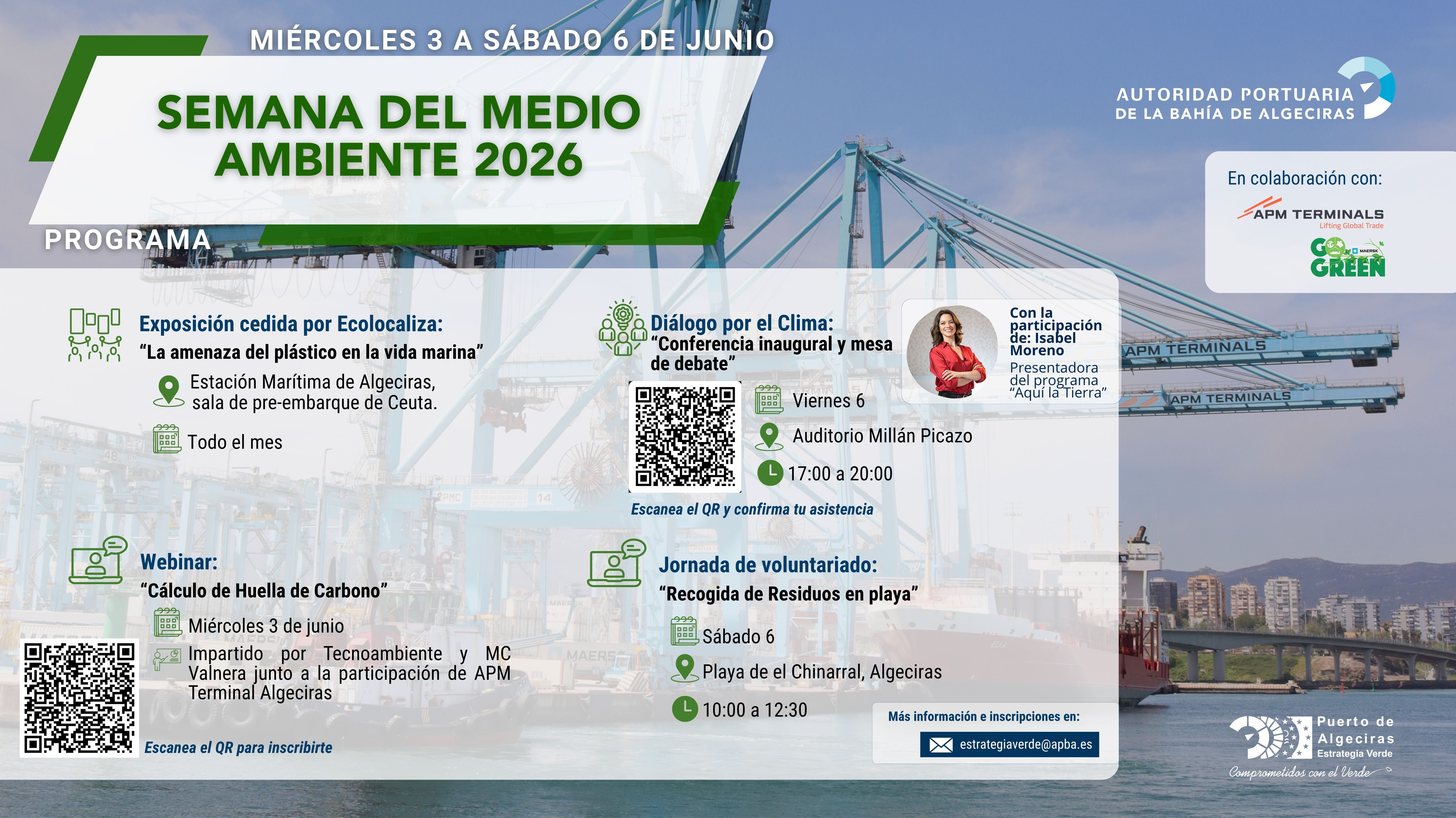 Programa Semana del Medio Ambiente APBA 2026. La APBA organiza una limpieza de residuos en la playa de El Chinarral por la Semana del Medio Ambiente Programa Semana del Medio Ambiente APBA 2026. La APBA organiza una limpieza de residuos en la playa de El Chinarral por la Semana del Medio Ambiente
