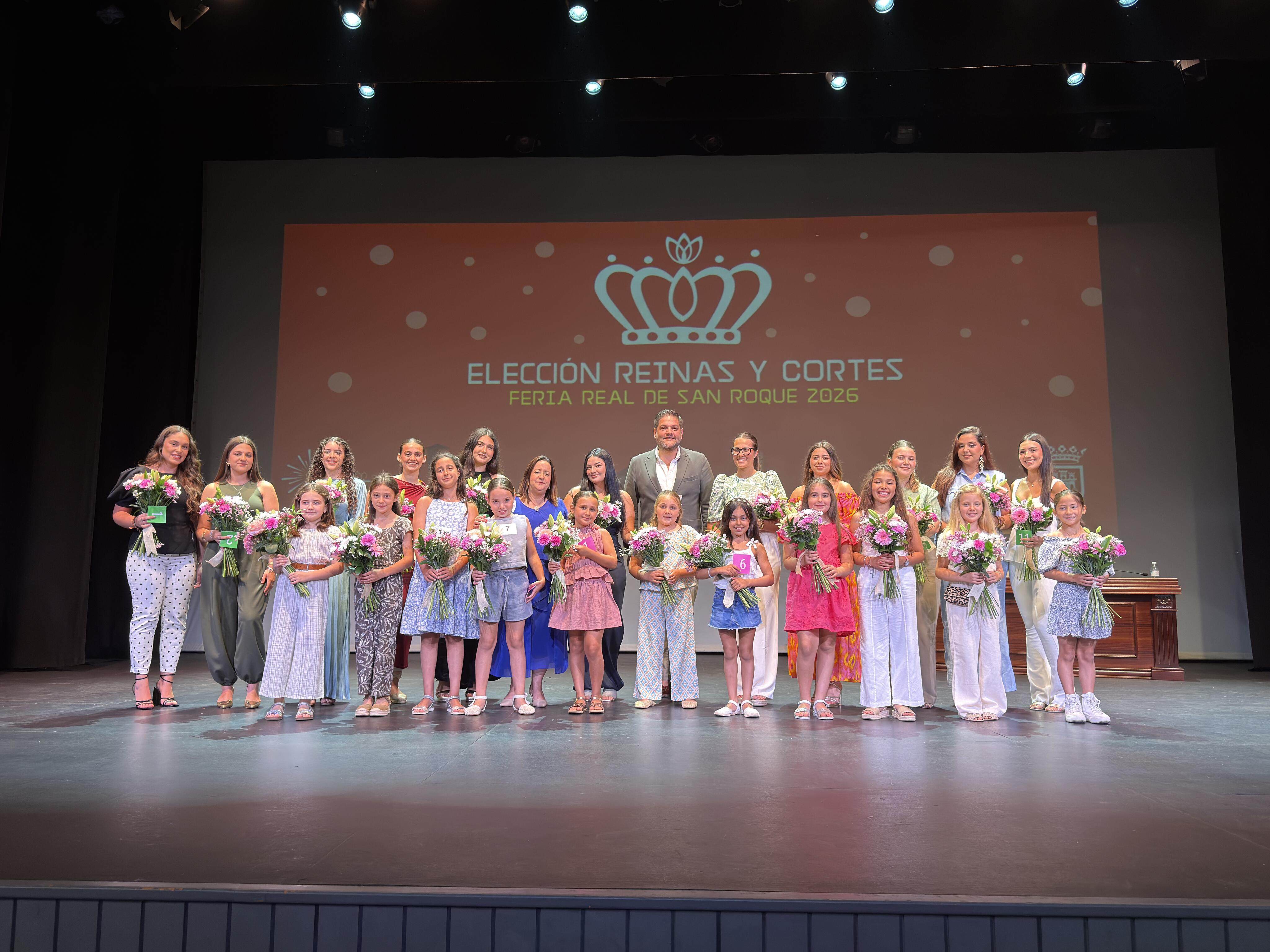 Esmeralda Catalina Villalta Jiménez y Carmen Ferrer Rodríguez, elegidas reina juvenil e infantil de la Feria Real de San Roque 2026