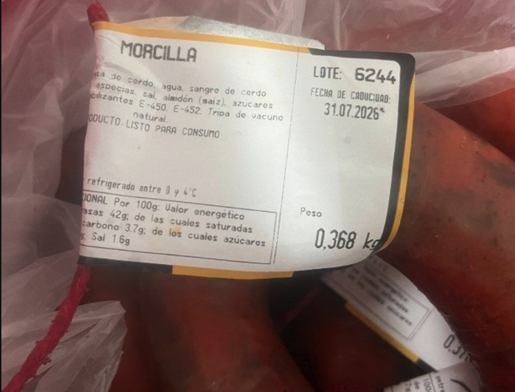 Sanidad decreta alerta alimentaria por listeria en chicharrón y morcilla de la marca Jupe Jerez