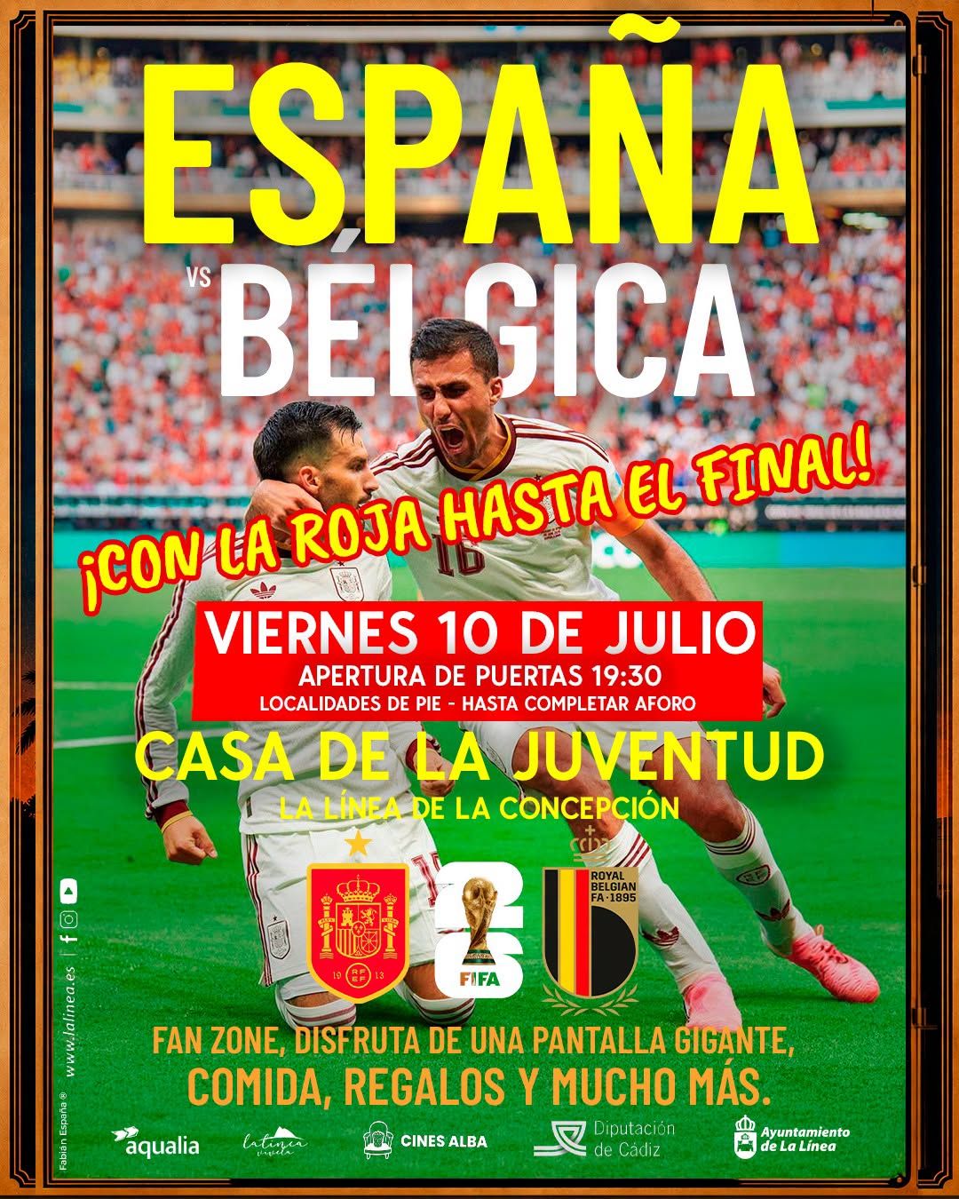 La Línea habilita la Casa de la Juventud para disfrutar en pantalla gigante del España-Bélgica