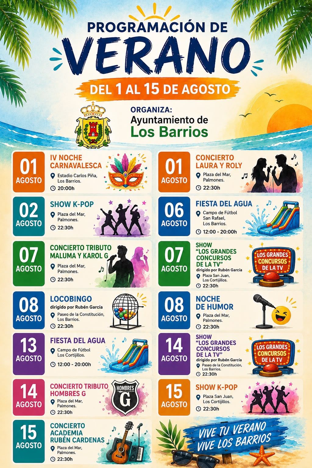 Programación 1 al 15 de agosto.