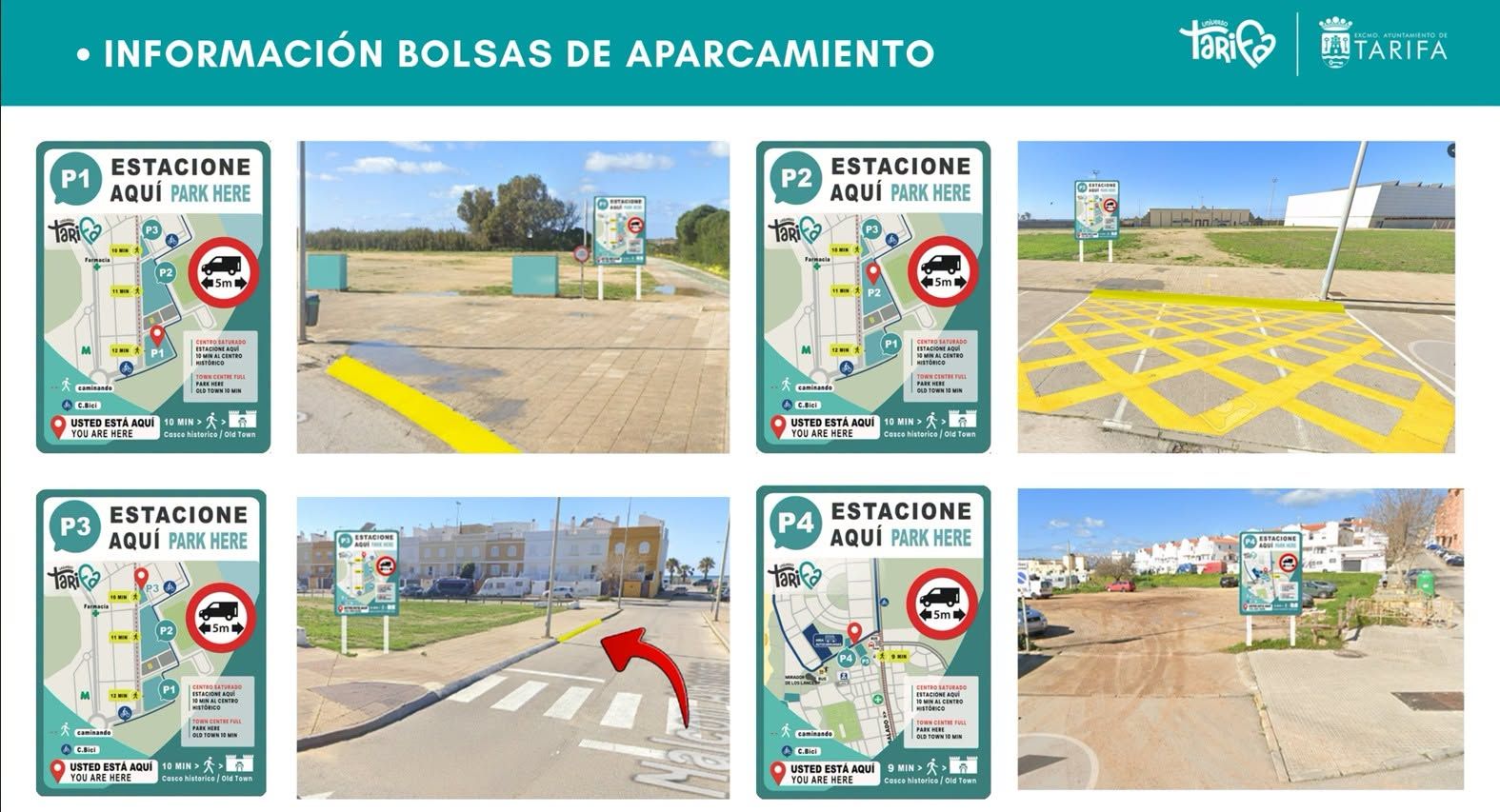 Tarifa pretende mejorar el caos circulatorio en su centro histórico con señales y paneles informativos Tarifa pretende mejorar el caos circulatorio en su centro histórico con señales y paneles informativos