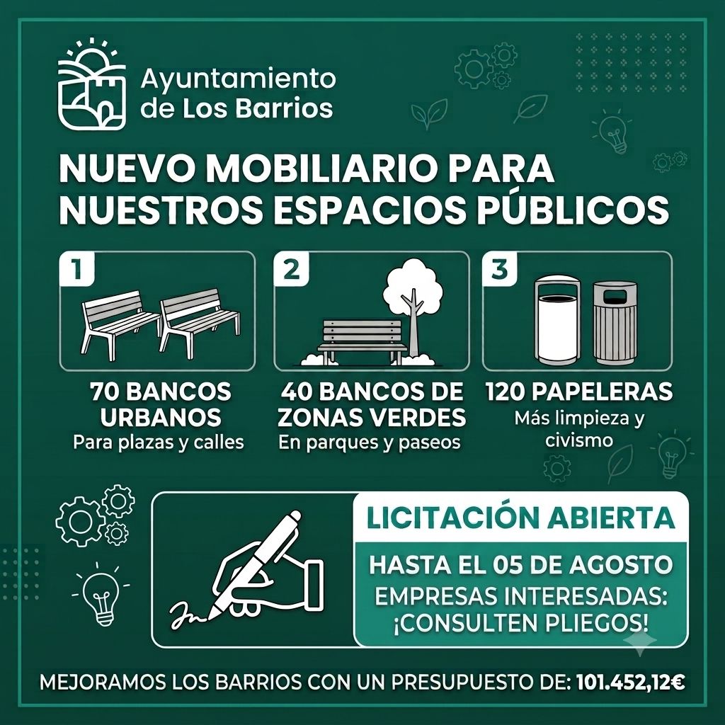 Los Barrios licita la renovación del mobiliario urbano con una inversión de más de 100.000 euros