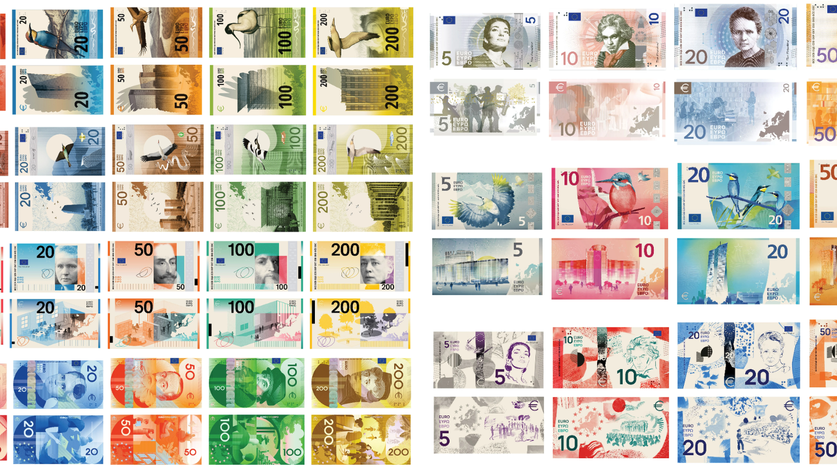 Así serán los nuevos billetes de euros: Europa lanza una encuesta pública para elegir su diseño