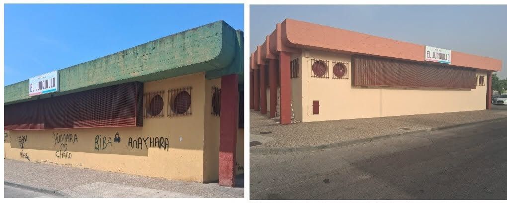 La Línea renueva el Mercado de Los Junquillos y la glorieta de las avenidas de España y Príncipe de Asturias