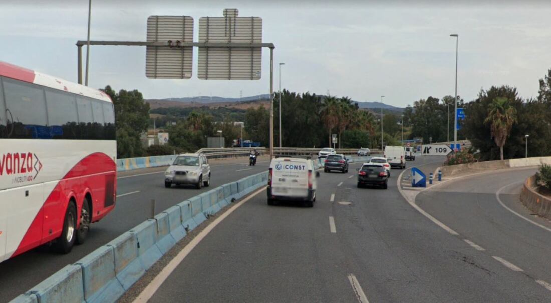 Lugar donde se ha producido el accidente. A-7, kilómetro 109 sentido Málaga. Google Maps.