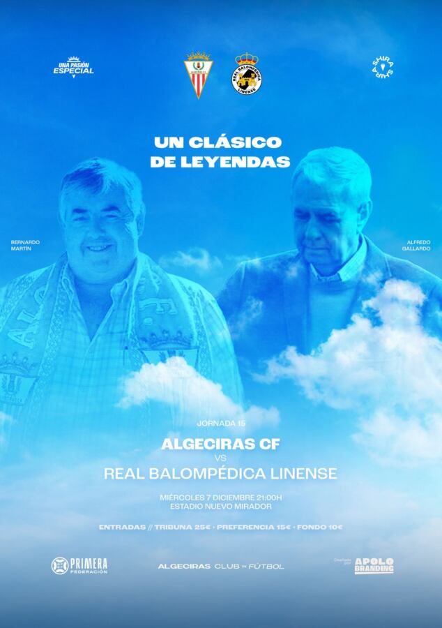 El cartel anunciador del Clásico elaborado por el Algeciras. FOTO: ACF
