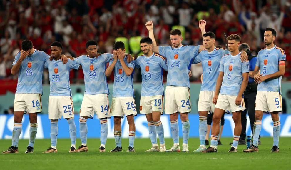 españa pierde en octavos de final ante marruecos.