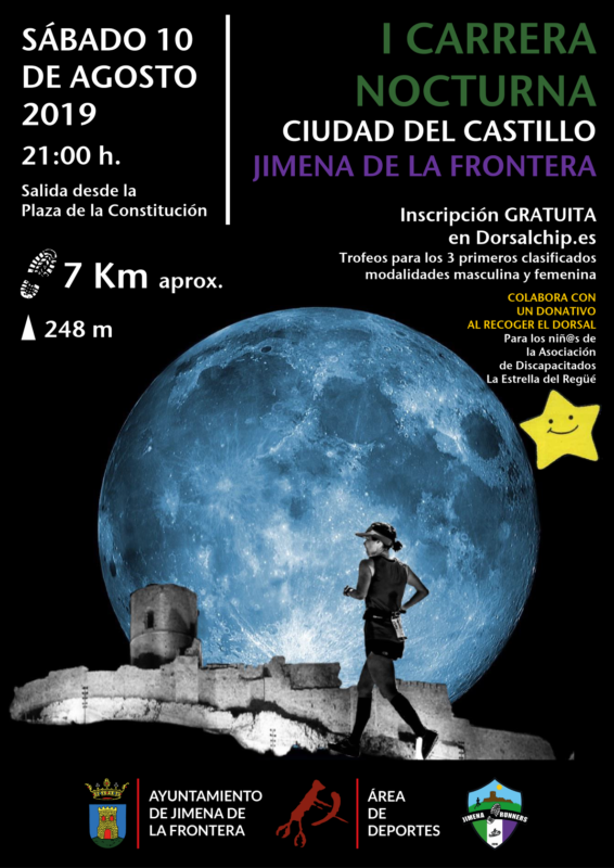 Cartel Carrera nocturna Ciudad del Castillo de Jimena de la Frontera 2019 bueno